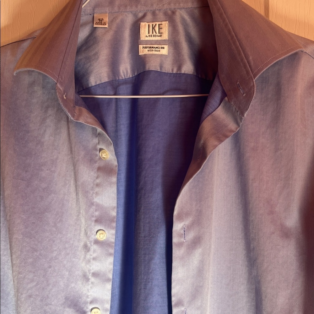Ike Behar Light Blue Herringbone Dress Shirt